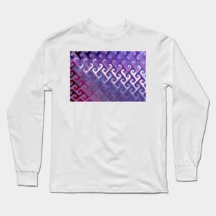 Purple Abstract Texture Long Sleeve T-Shirt